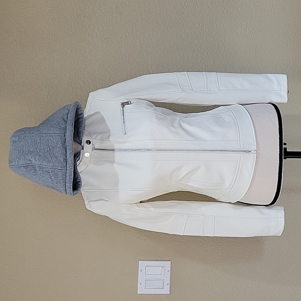 Guess Faux-Leather Moto Jacket with removable Hoodie